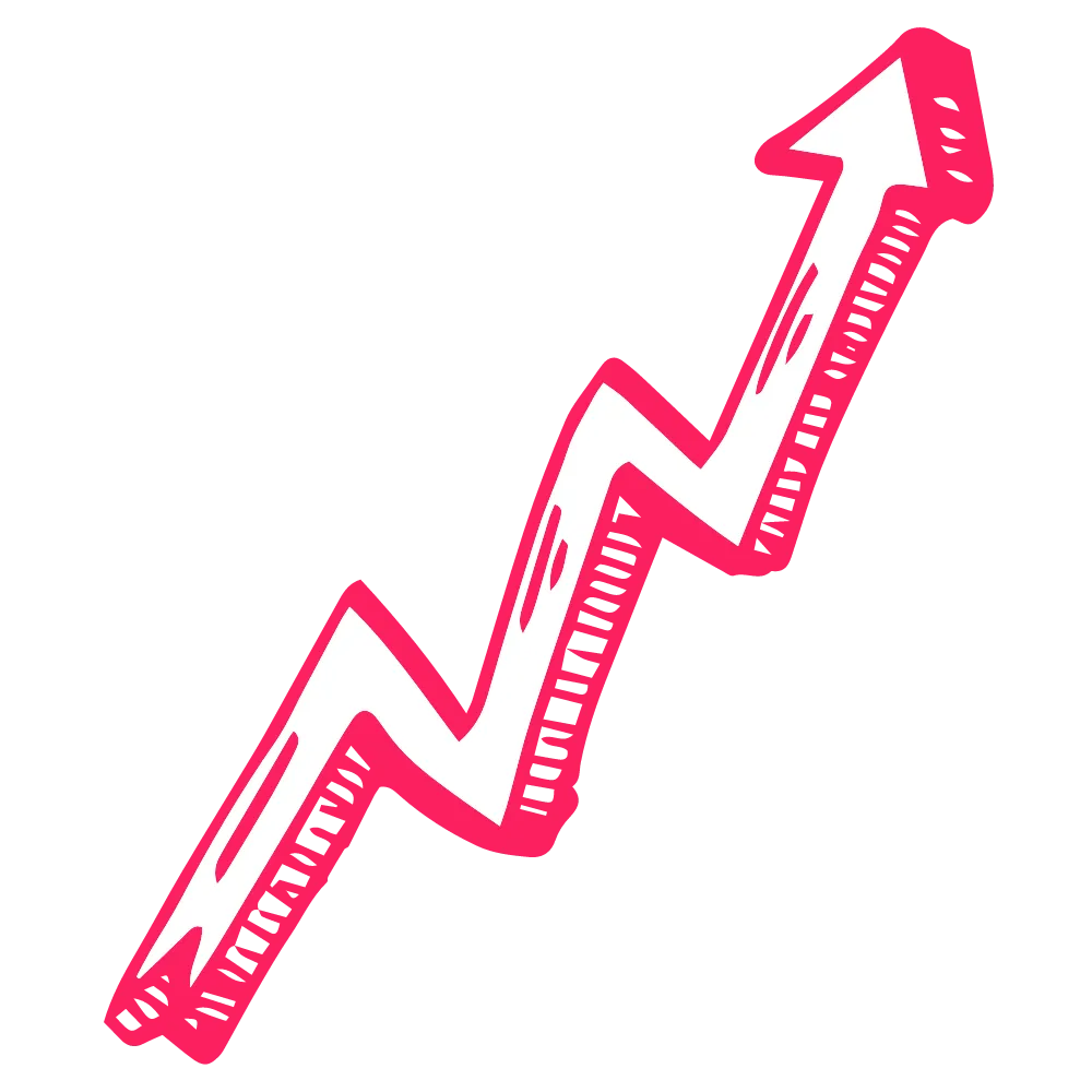 An upward stock arrow